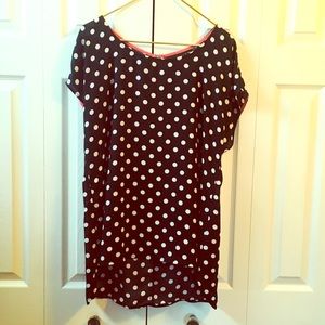 Black, white, coral striped Metaphor blouse!